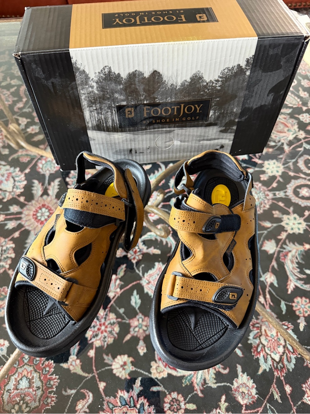 FootJoy Men’s Tan and Black Golf Sandals